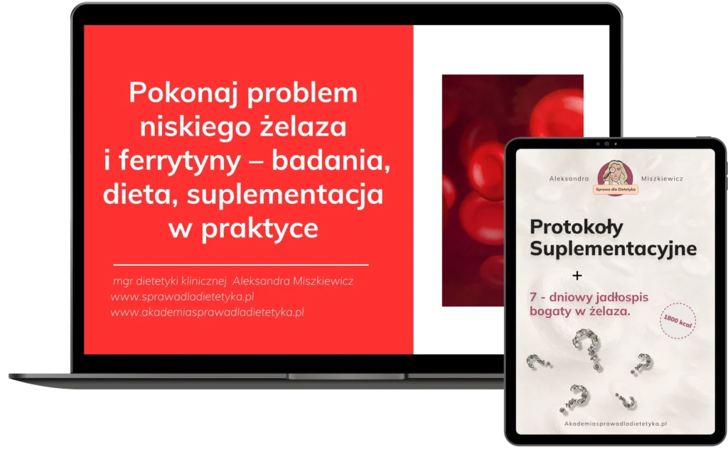 Pokonaj problem niskiego żelaza i ferrytyny – badania, dieta, suplementacja w praktyce + PROTOKOŁY SUPLEMENTACYJNE (kurs)