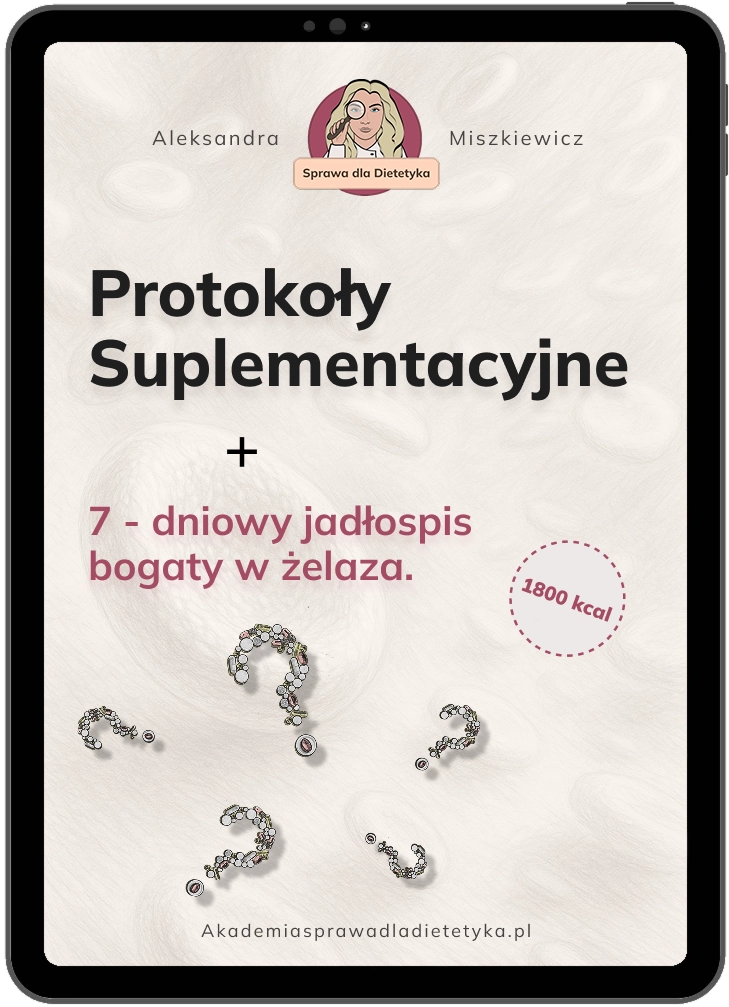 Dopłata do pakietu - protokoły suplementacyjne oraz jadłospis (Kurs „Pokonaj problem niskiego żelaza i ferrytyny)
